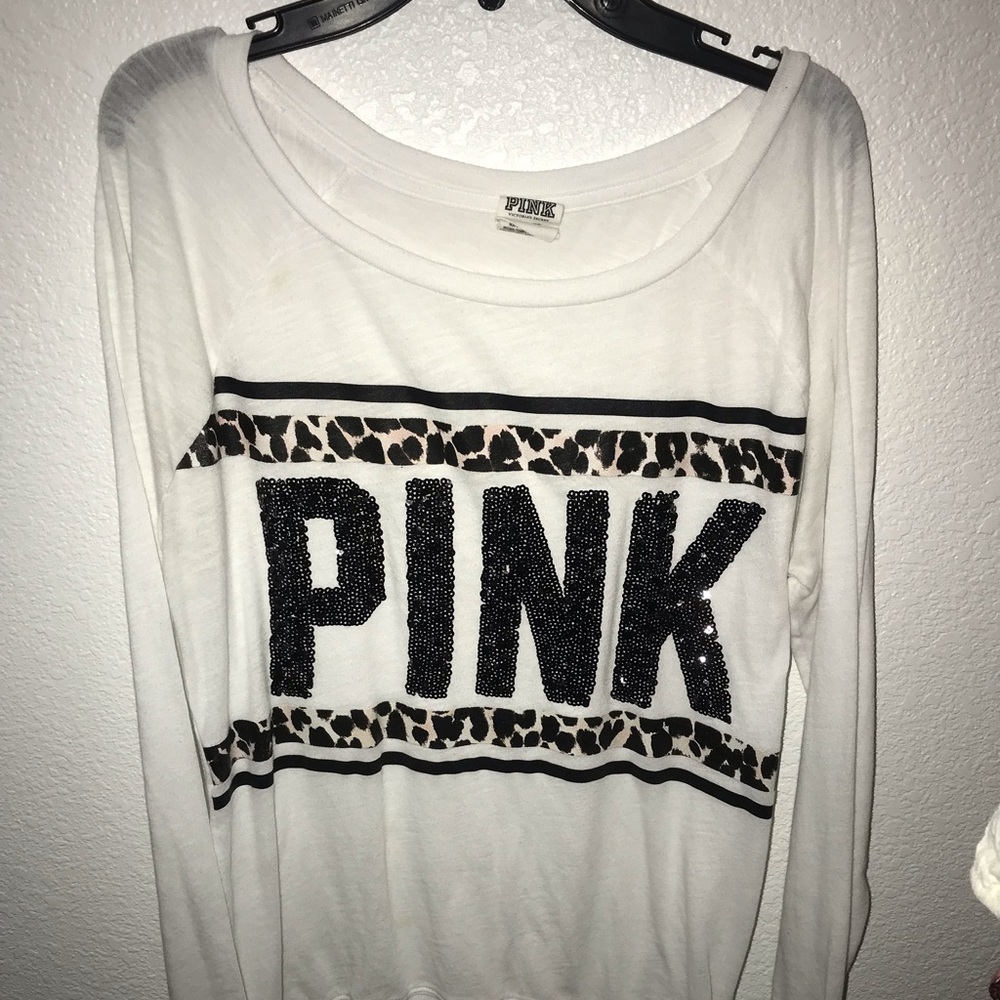 White victoria secret pink shirt